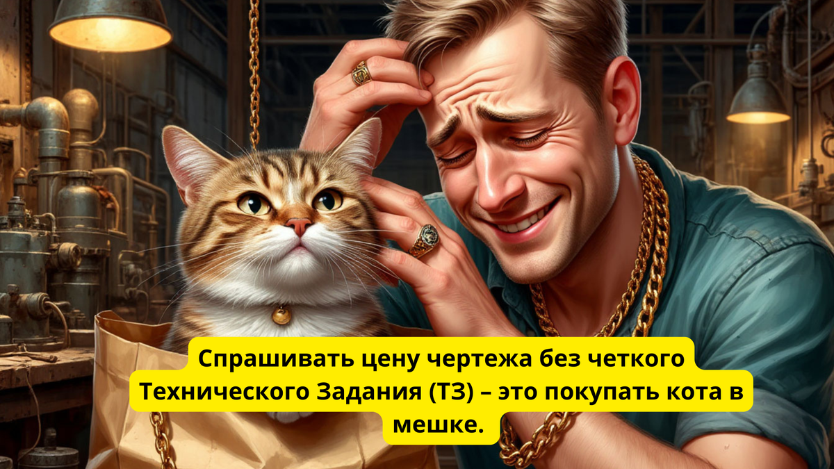 Спрашивать цену чертежа без четкого Технического Задания (ТЗ) – это покупать кота в мешке. 