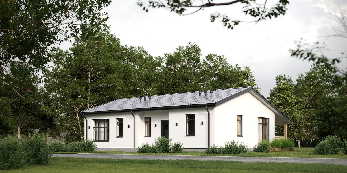 Одноэтажный дом "Оптима" общей площадью 129, 30 м²