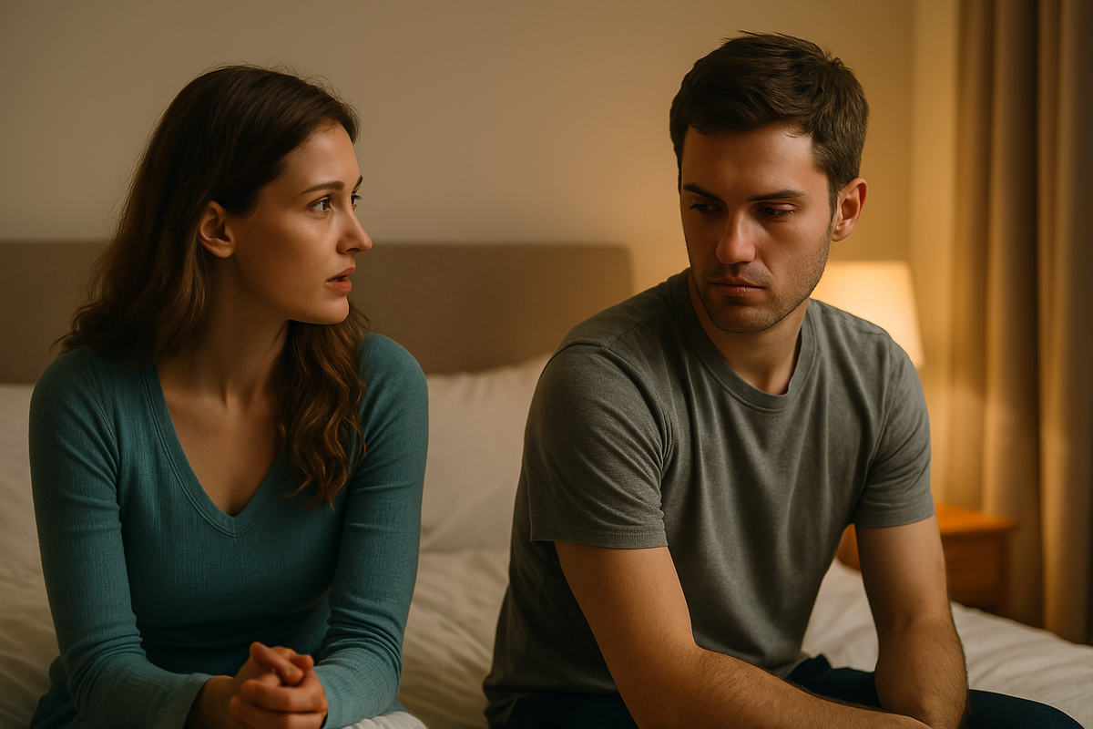 Девушка разговаривает с мужчиной