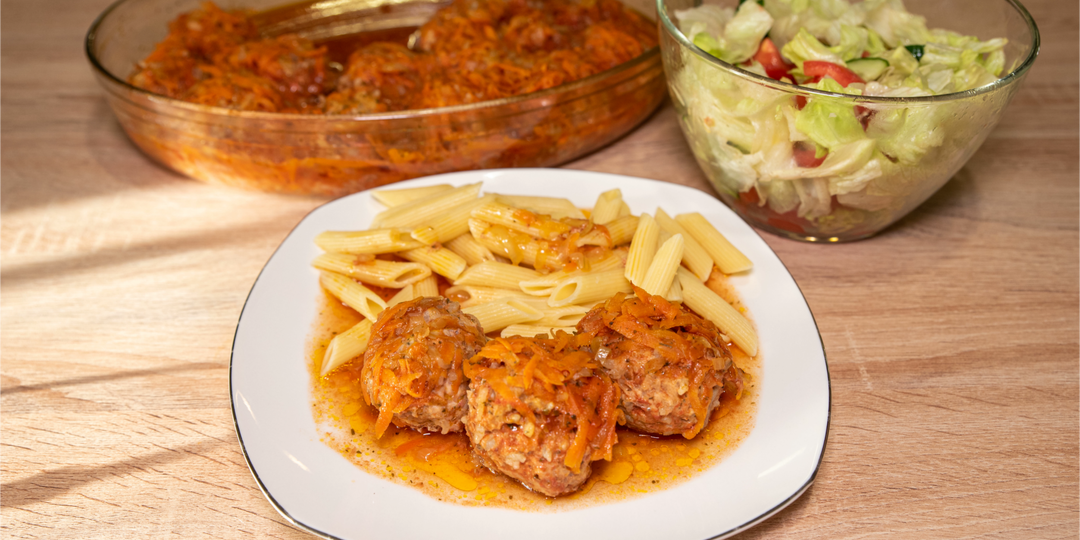 Идея для быстрого и вкусного обеда или ужина "ТЕФТЕЛИ С МАКАРОНАМИ"