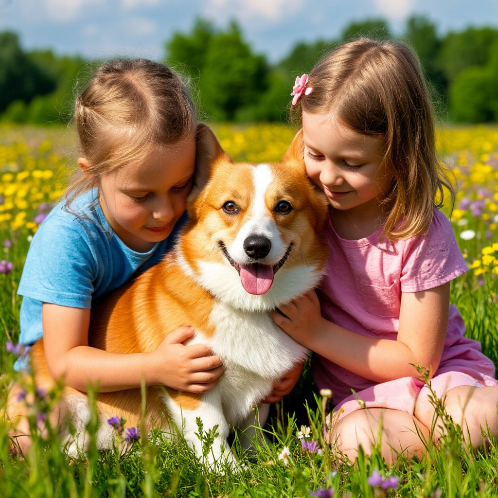 Домашний любимец и пастух - Вельш корги пемброк. Картинка создана автором в Шедеврум