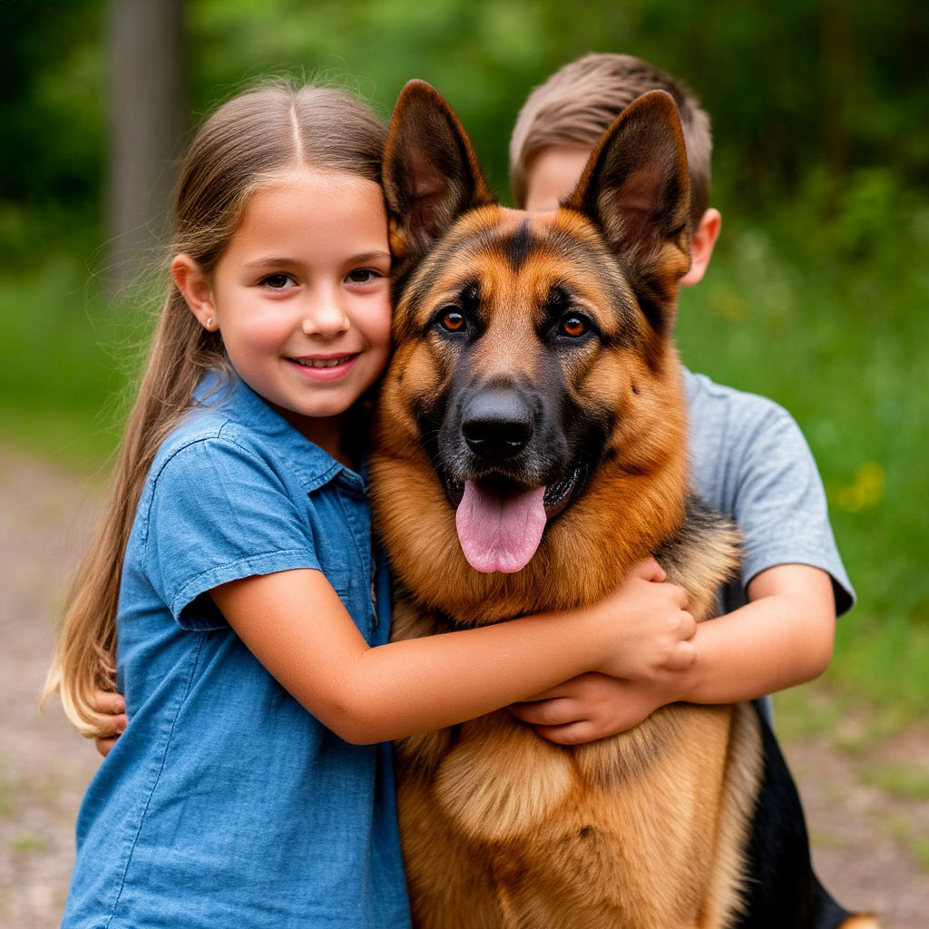 Немецкая овчарка - лучшая служебная собака в мире. Картинка создана автором в Шедеврум