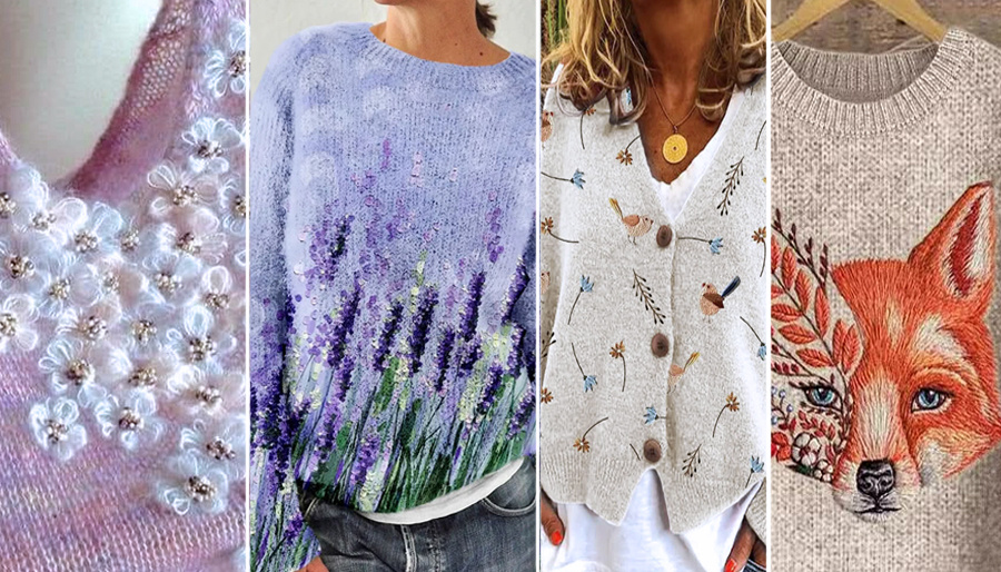 Вышивка на вязаных изделиях-это творчество!