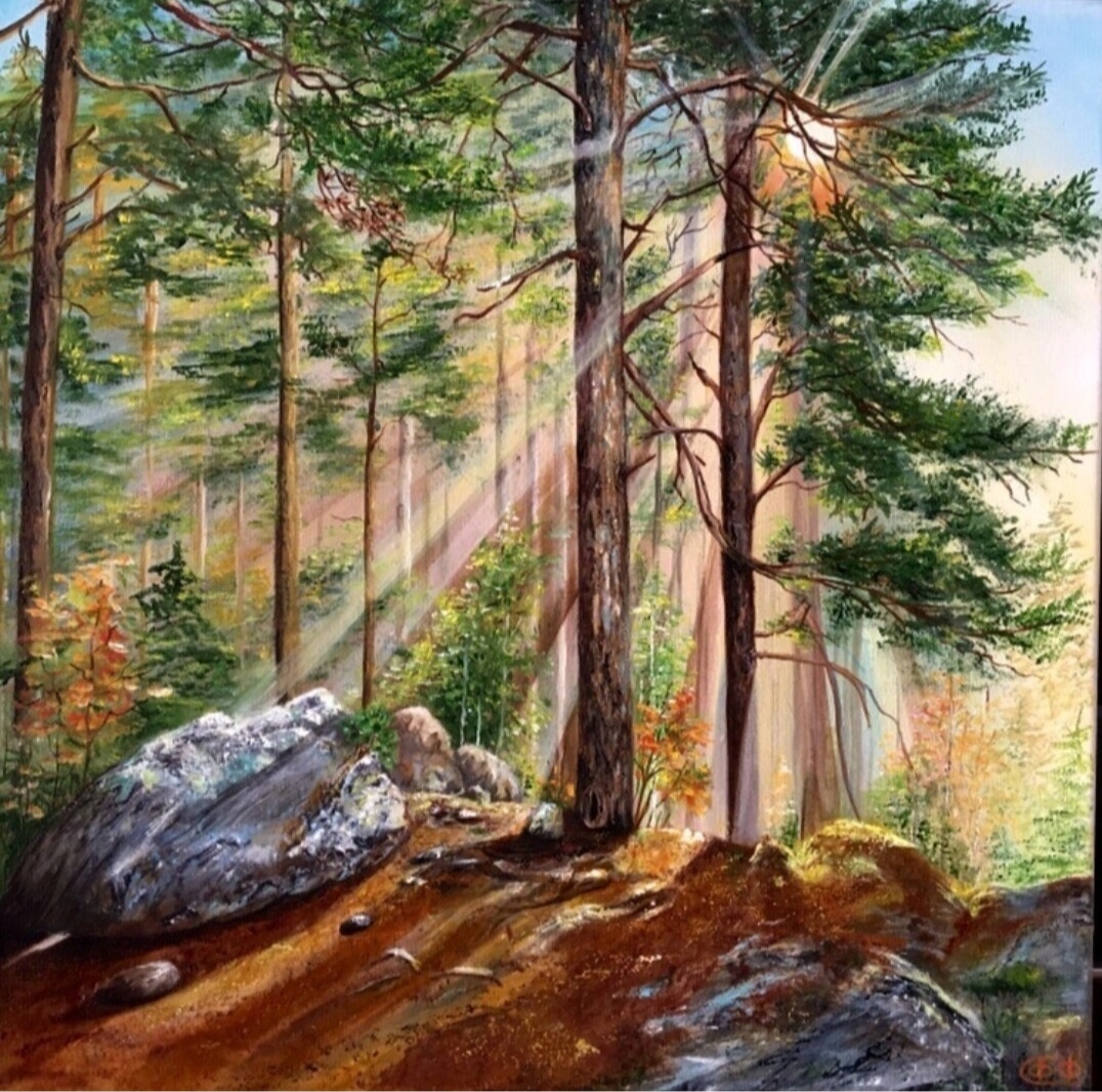 Холст масло 40х40 " Солнечный день"