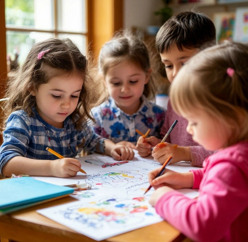 Групповое занятие арт-терапией