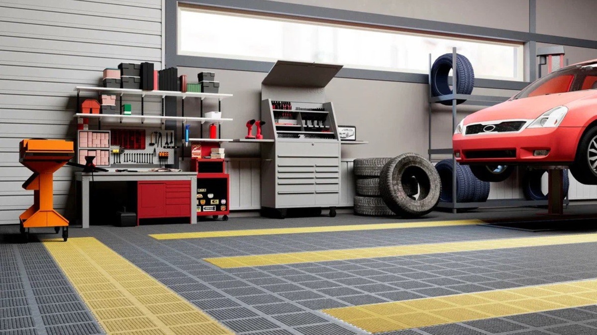 плитка пвх +для гаража	