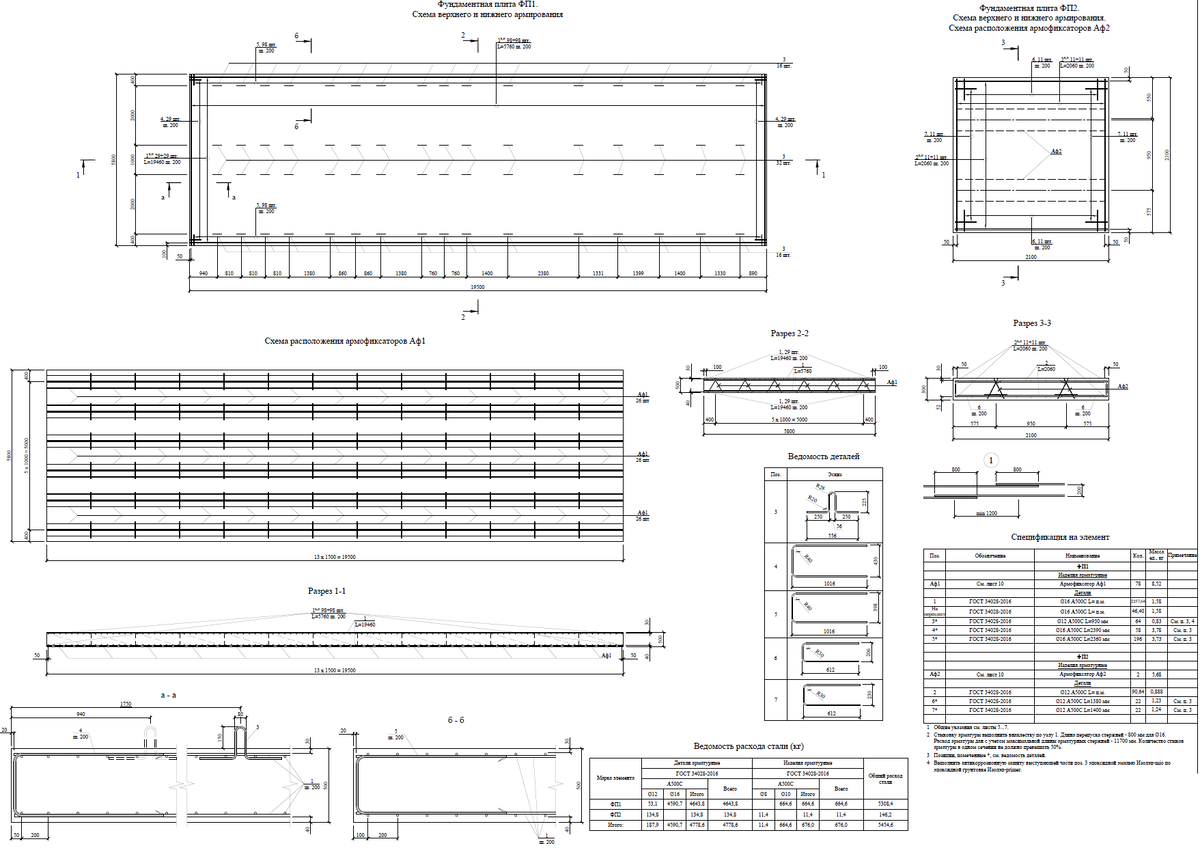 Фундаментная плита под ЛОС