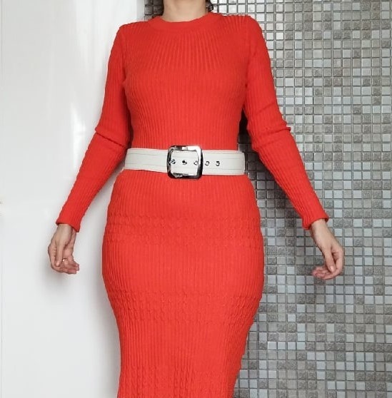 Белый широкий ремень из натуральной кожи