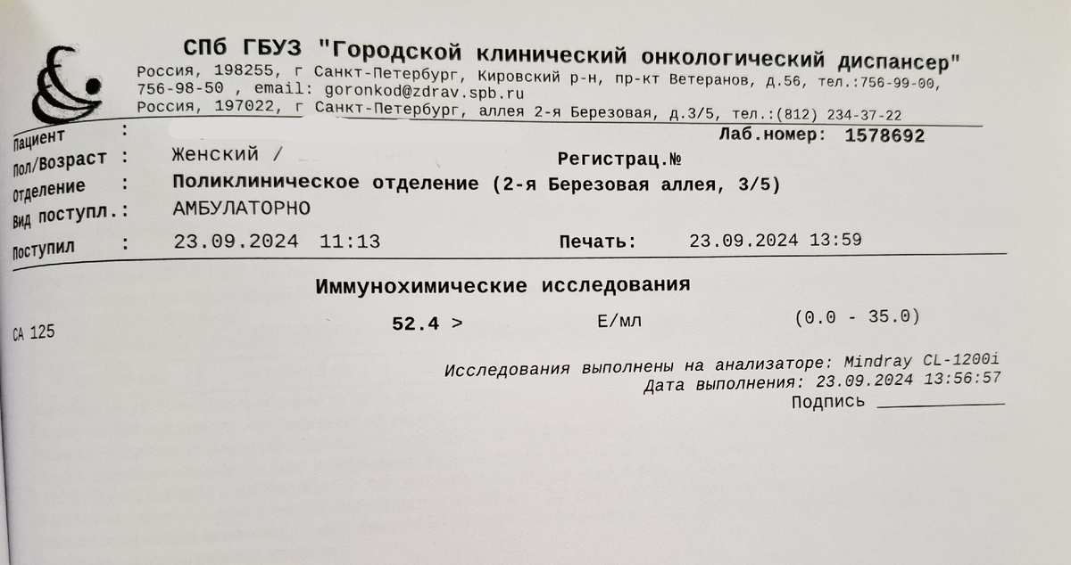 Онкомаркеры упали