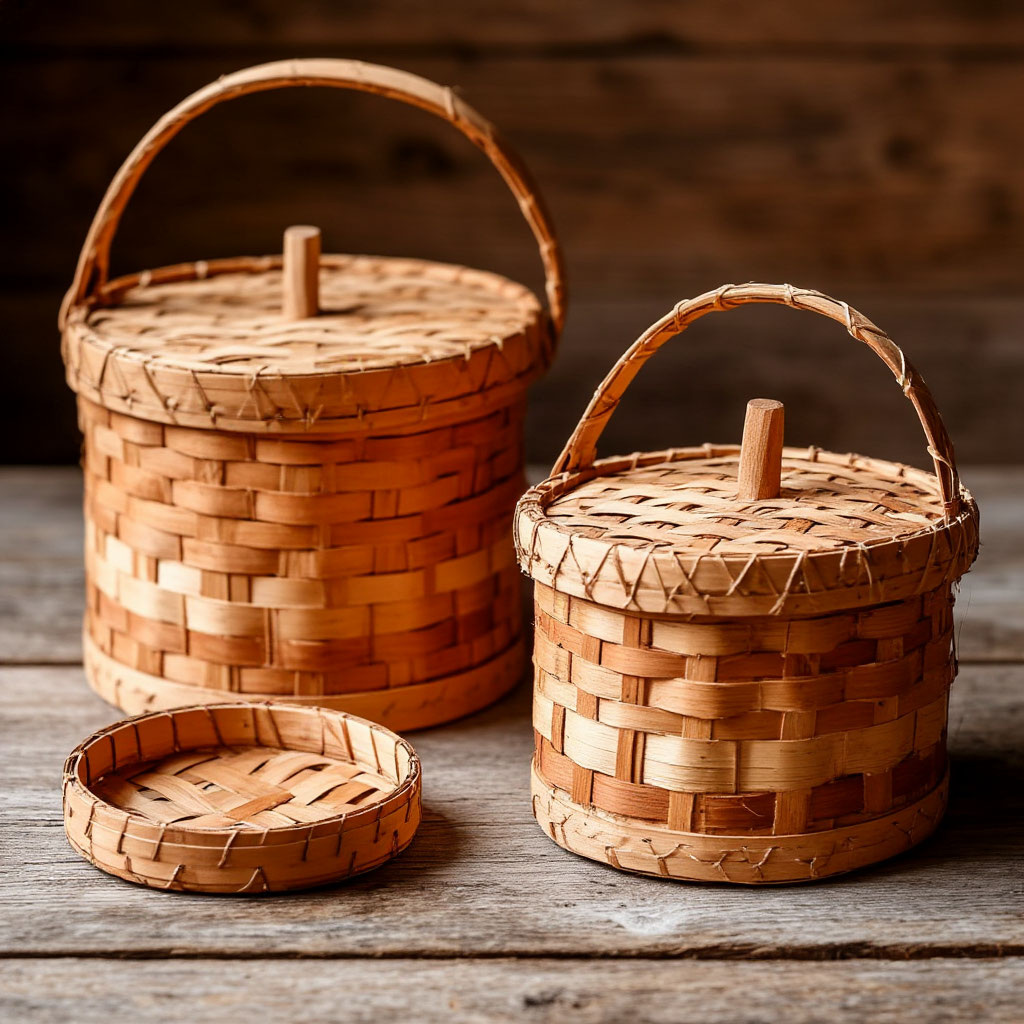 Изделия из бересты. Картинка создана автором в Шедеврум