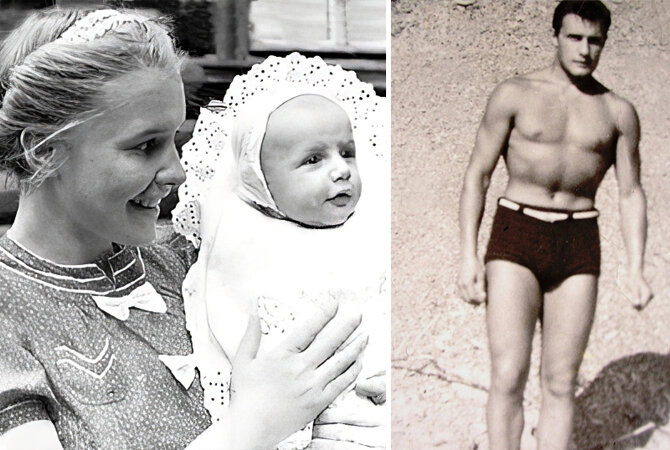 Пятимесячный Александр Пороховщиков и его мама Галина. Александр Пороховщиков в юности