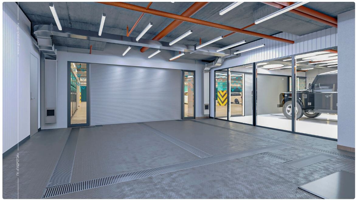 Автомоечный пост на подземном паркинге