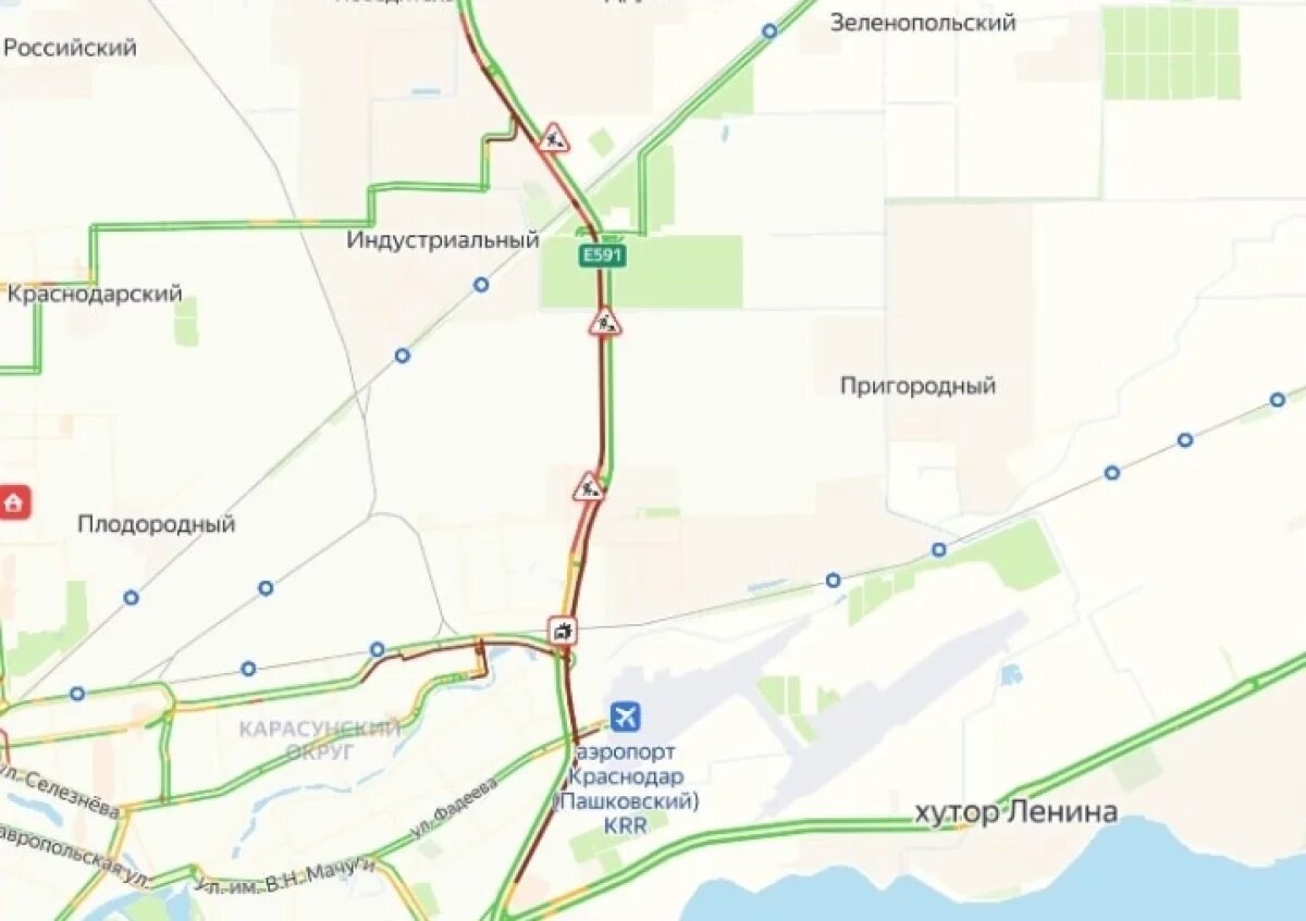    Из-за ДТП на Восточном обходе в Краснодаре образовалась пробка в 13 км