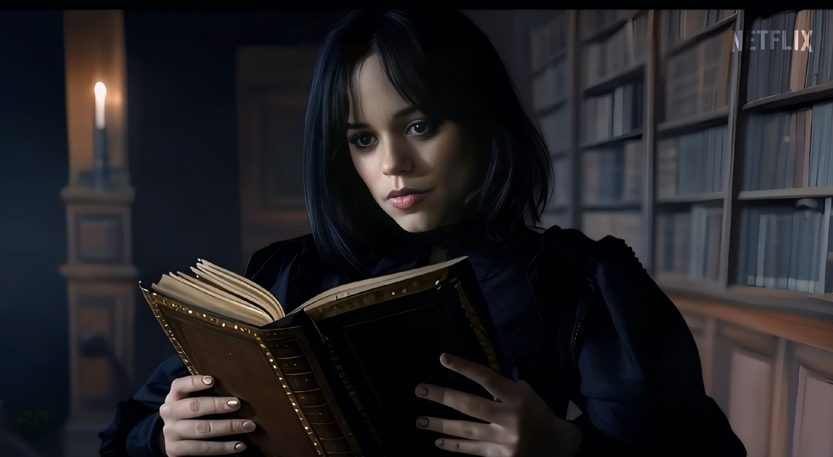 Кадр из 2го сезона Дженни Ортега в роли Уэнсдей Аддамс