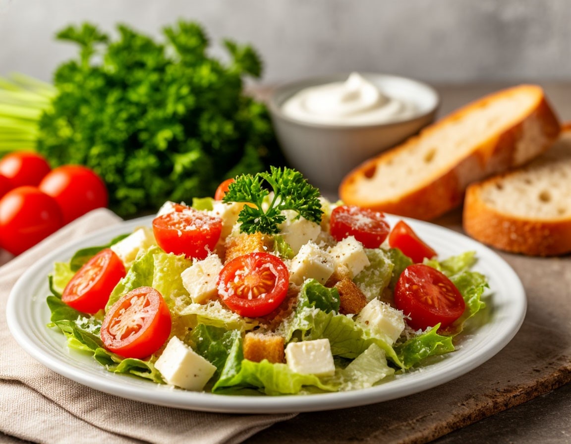 Салат Цезарь с курицей