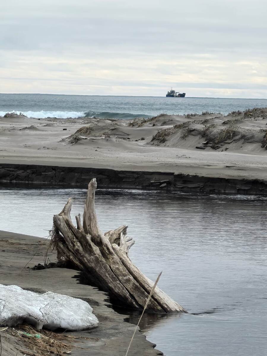 Приход корабля всегда событие для острова. Фото из чата Камчаттрансфлота. 