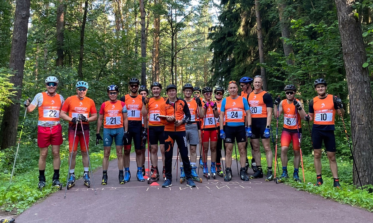 Контрольные тренировки на лыжероллерах в Мещерском парке. Корсак спорт клаб
