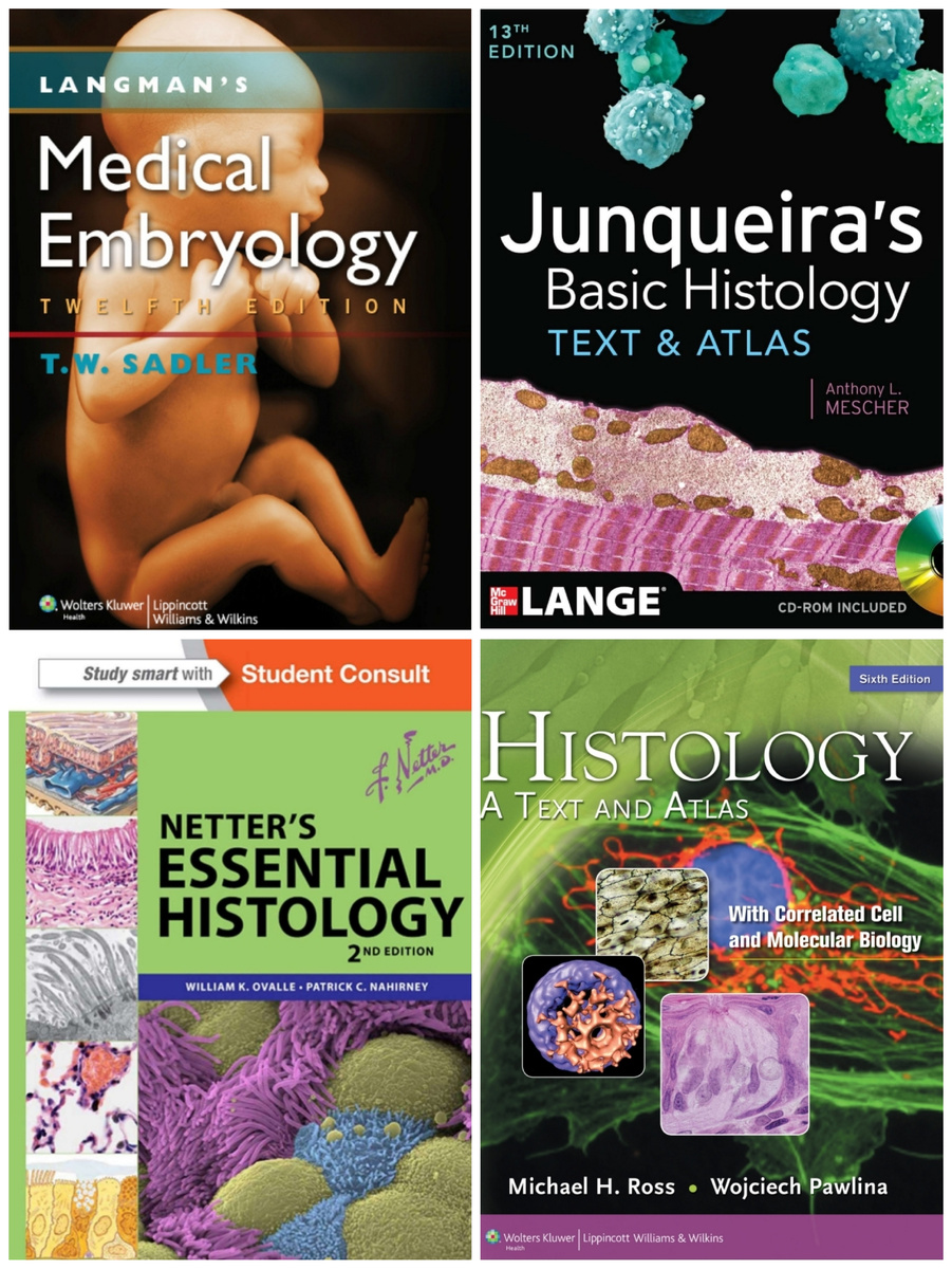 По этим книгам я преподавала гистологию на английском языке 