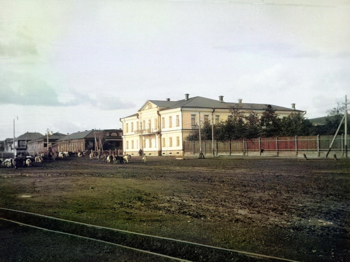 Усадьба главноуправляющего Богословским горным округом - дом и сад. Фото У. Х. Шокли, 1904 год