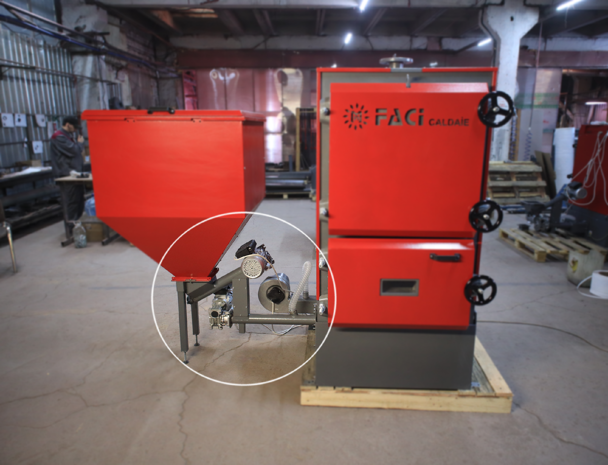 Пеллетный котёл FACI с двухшнековой топливоподачей