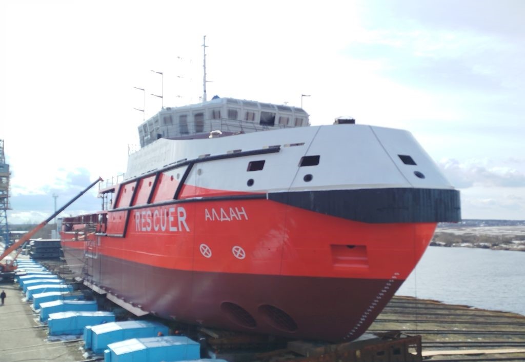 Спущен на воду буксир-спасатель "Алдан" проекта MPSV12.05 / Фото: РМРС  📷
