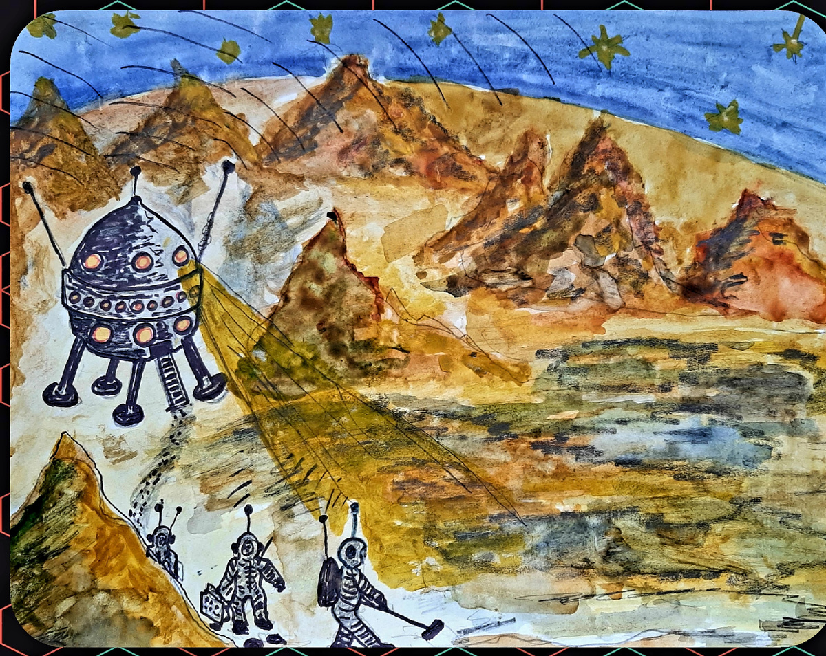 Далёкая планета (рисунок моей ученицы)