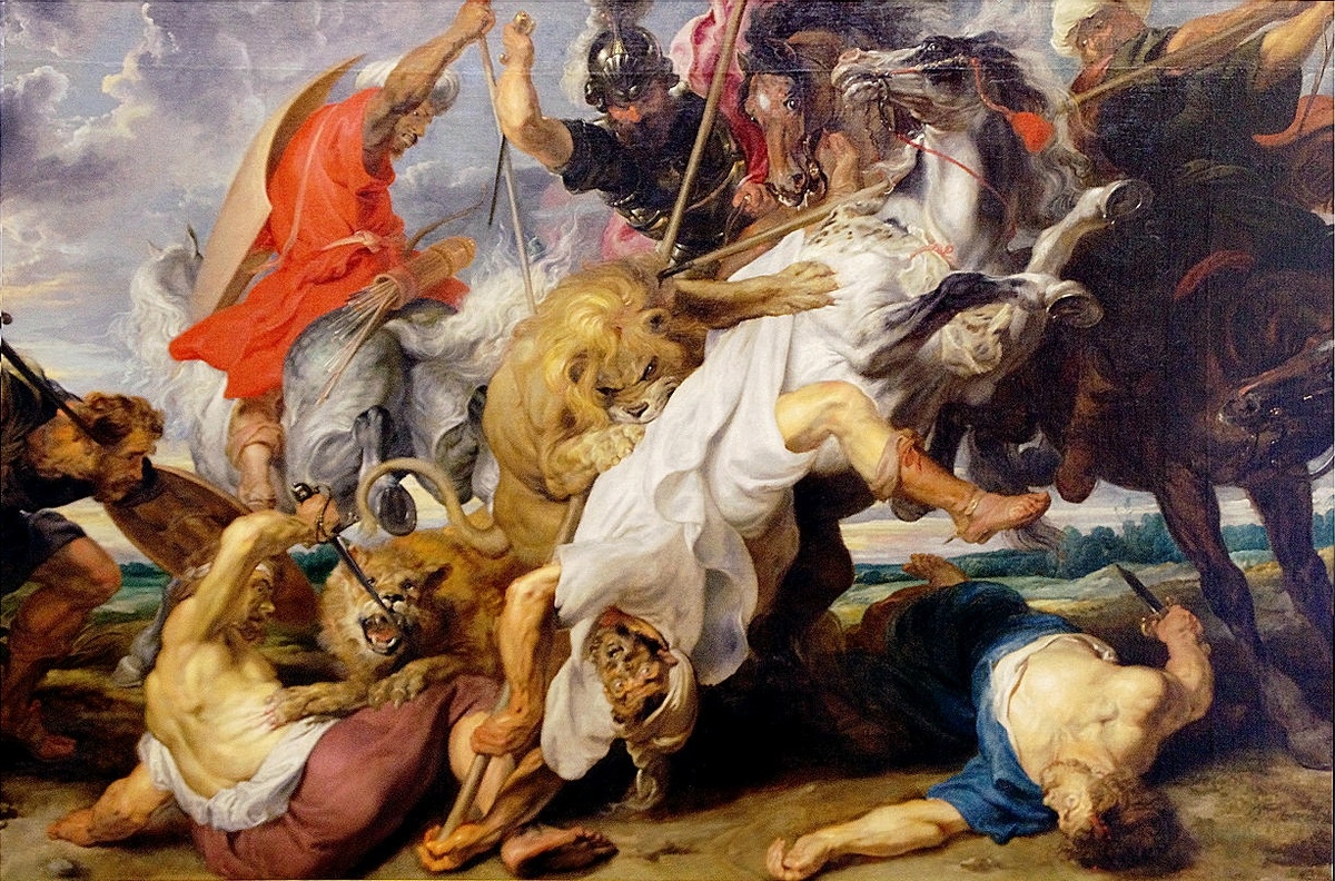 Питер Пауль Рубенс, "Охота на львов", 1621.