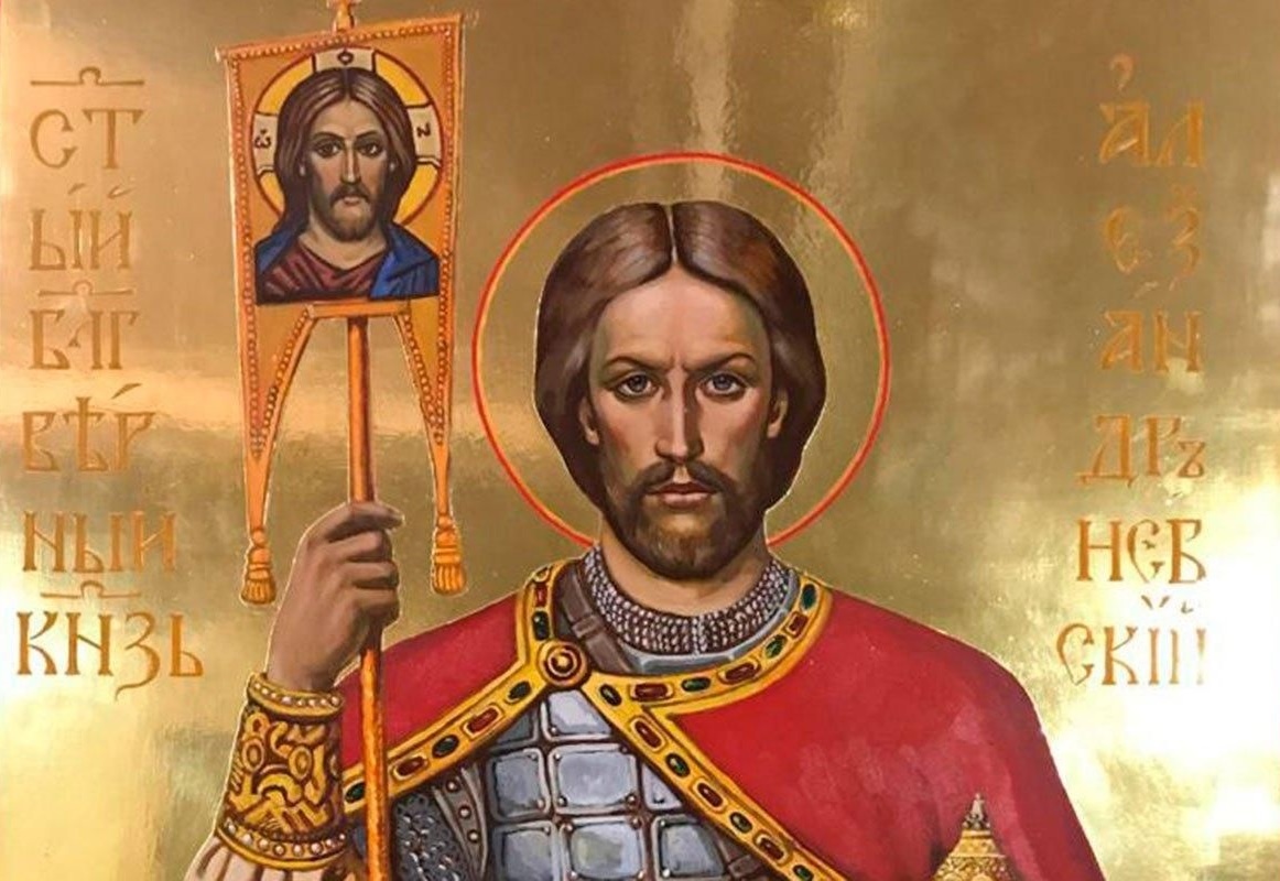 "Святой и благоверный Великий князь Александр Невский" фрагмент иконы.