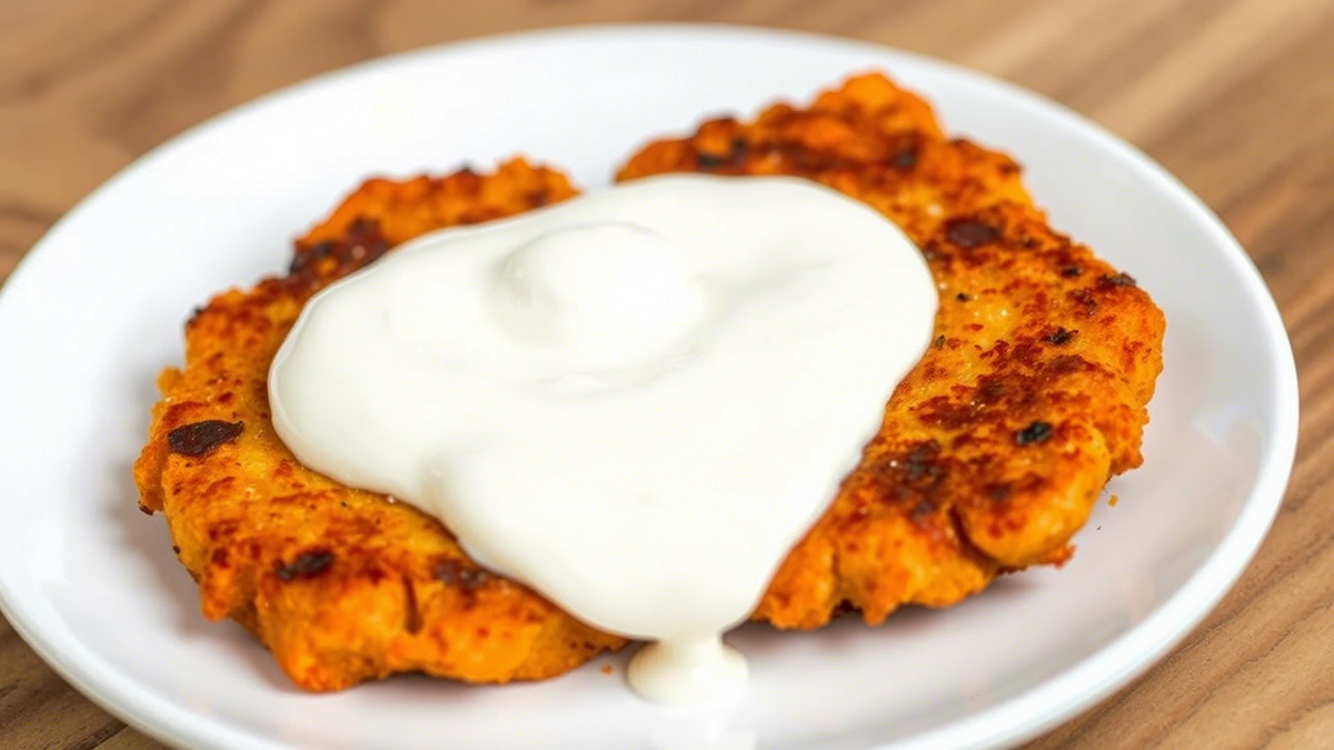 Морковные котлеты с соусом из сметаны