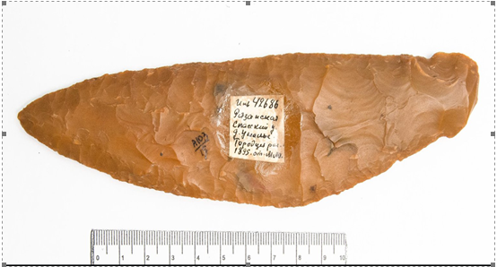 Кинжал, неолит - бронзовый век, экспонат государственного исторического музея, найден в 1895году