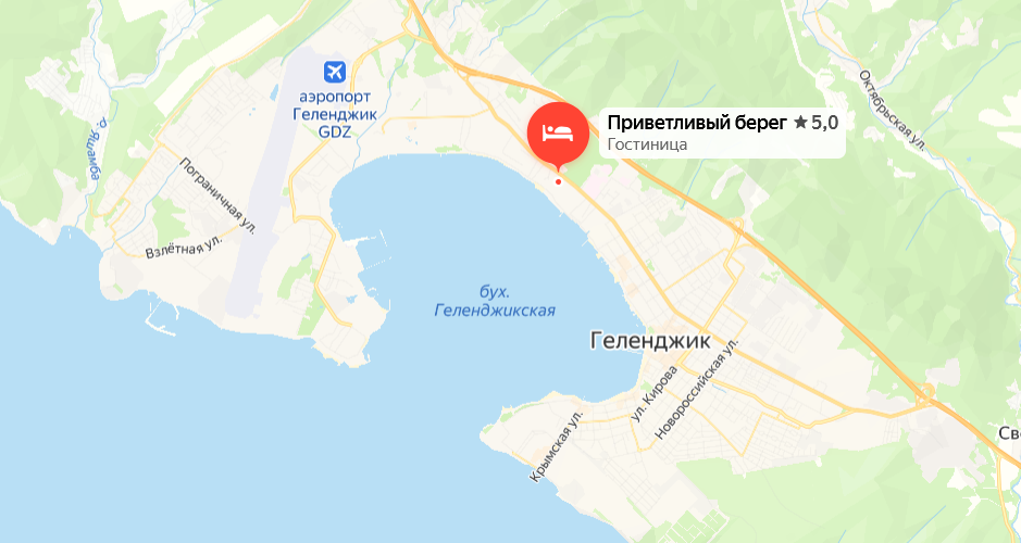 "Приветливый берег" на Яндекс. Картах.