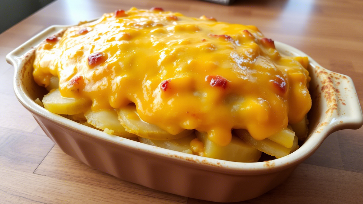 Картофельная запеканка с сырным соусом