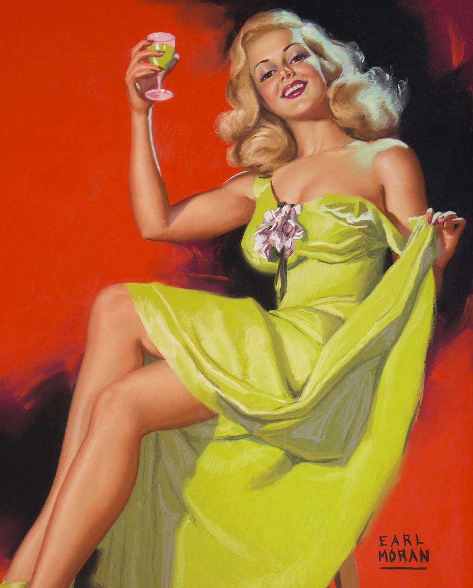 Рисунок в стиле пин-ап художника Эрл Моран с Мэрилин Монро "врач сказал, что мне нужны очки". 1946г.