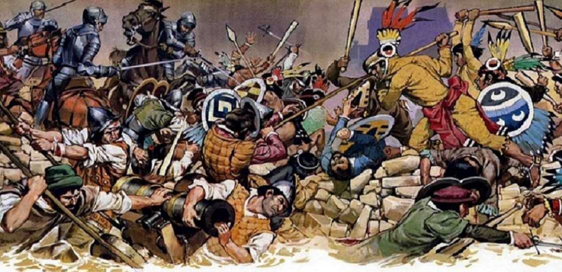 БИТВА АЦТЕКОВ С ИСПАНЦАМИ. (e-news.su)