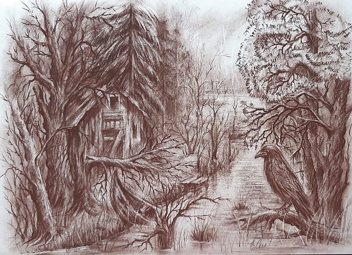 Пейзаж Художник Елена Сизова. Сепия