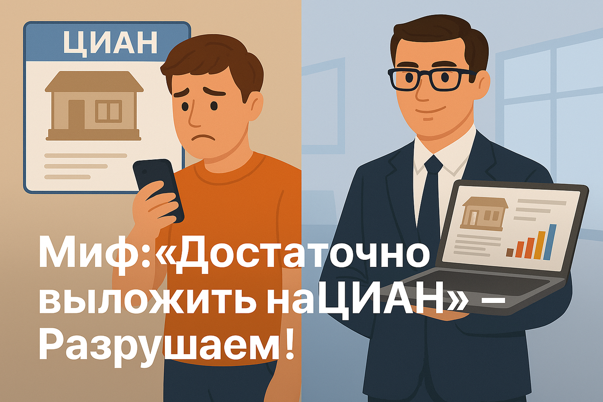 Миф о продаже недвижимости: почему размещения на Циан или Авито недостаточно. Ошибки риелторов и новые инструменты продаж в 2025 году