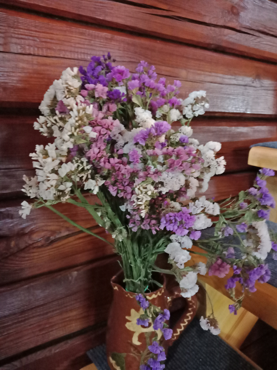 подаренный букетик сухоцветов