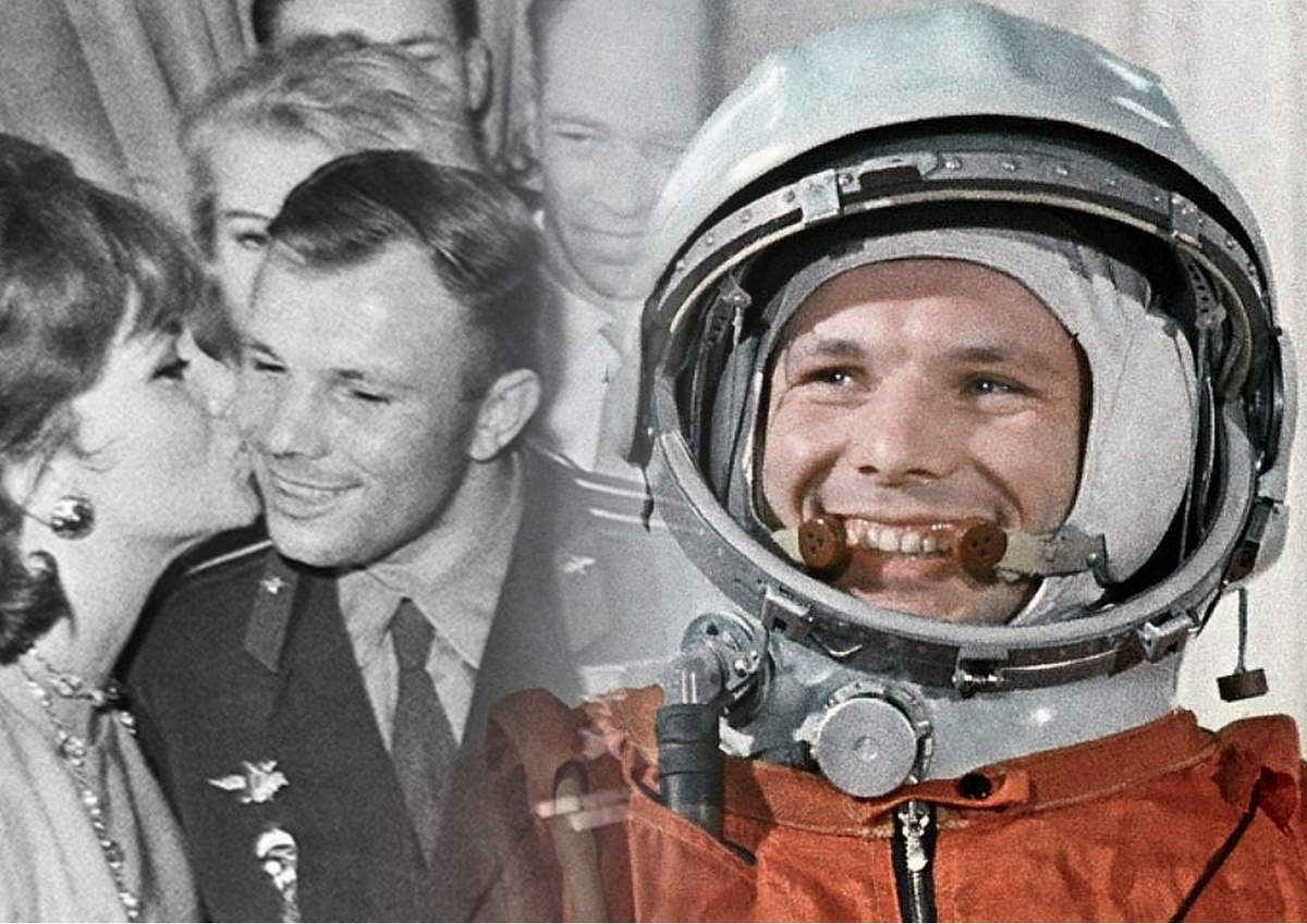 Итальянская киноактриса поцеловала в Юрия Гагарина. Фото: открытые источники
