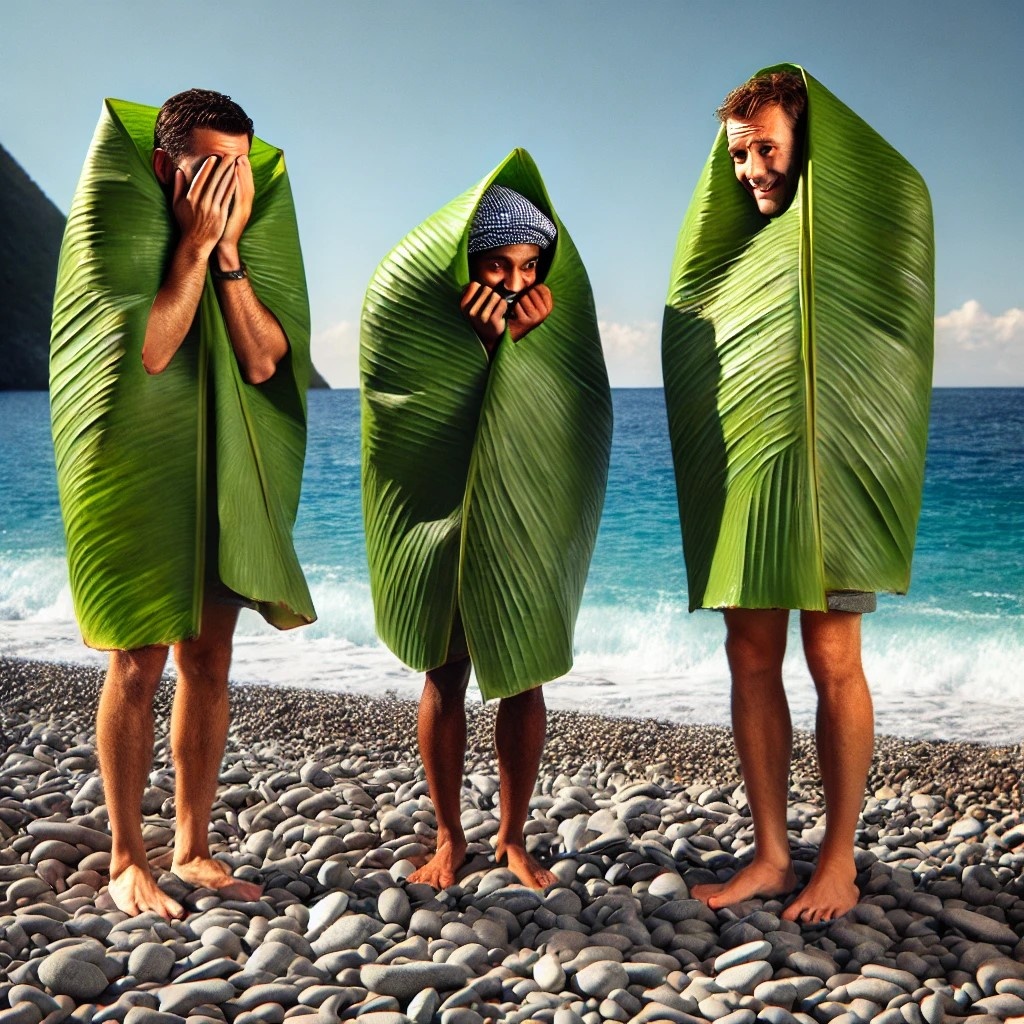 Фантазийное изображение, не имеющее отношение к реальности. На самом деле, нудисты не такие скромные