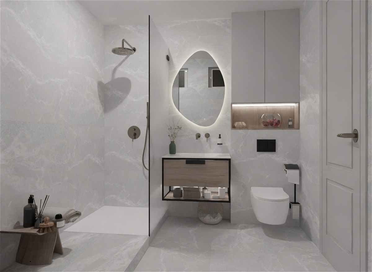 Санузел с керамогранитом Limone Babilon, формат 60х120