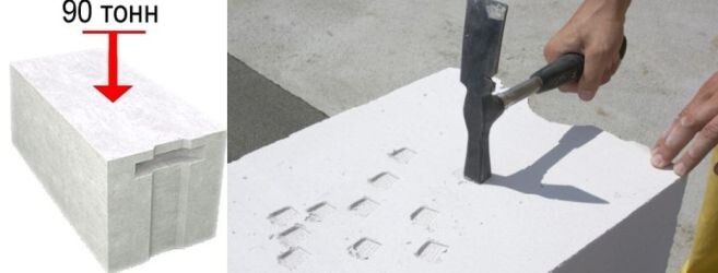 Говорят, что газоблок может выдержать 90 тонн. Но разве может выдержать такую нагрузку материал, который сминается даже от удара молотком?
