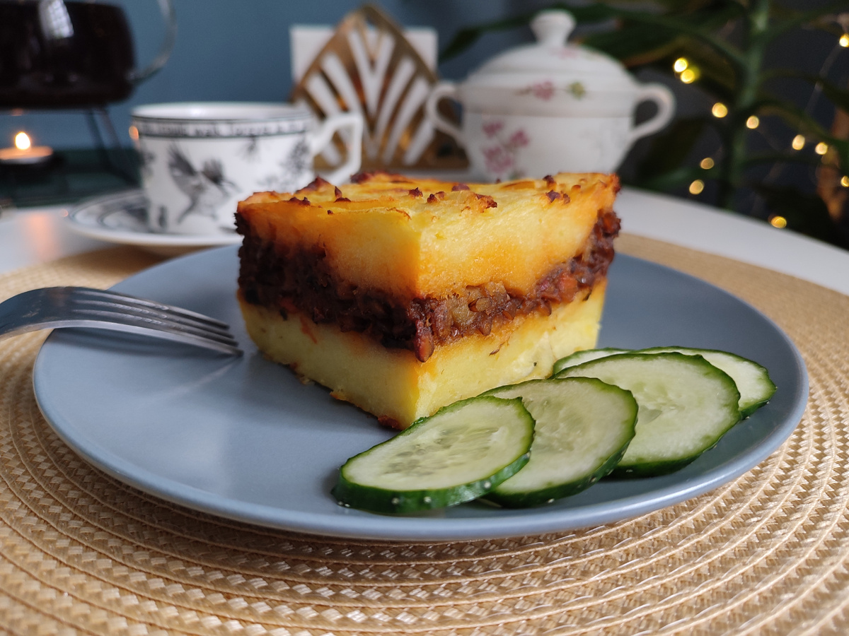 Постный "Пастуший пирог" с чечевицей.