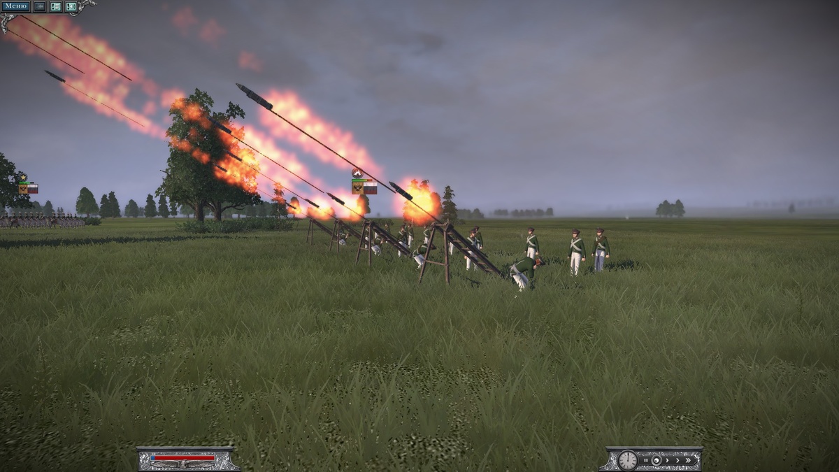 Российский отряд ракетчиков производит залп по врагу