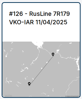 Рейс Руслайн 7R179 из Москвы в Ярославль.