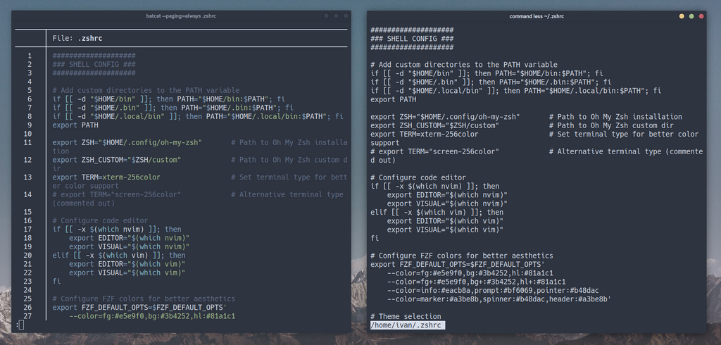 bat, exa – подсветка синтаксиса стандартного вывода в терминале Linux (cat, less, tail и ls)
