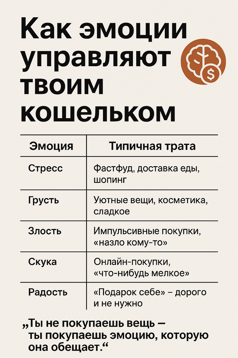 — Почему чаще всего ты платишь не деньгами, а эмоциями?