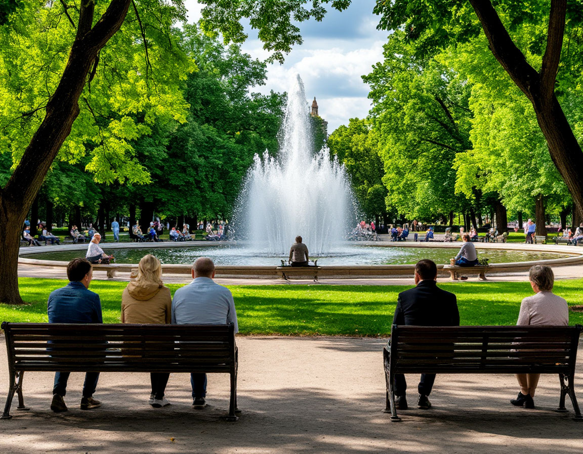 У фонтана. Место, где ведут беседы.