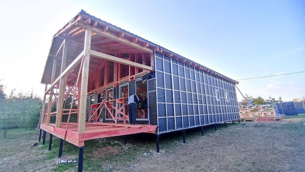 Процесс стройки.