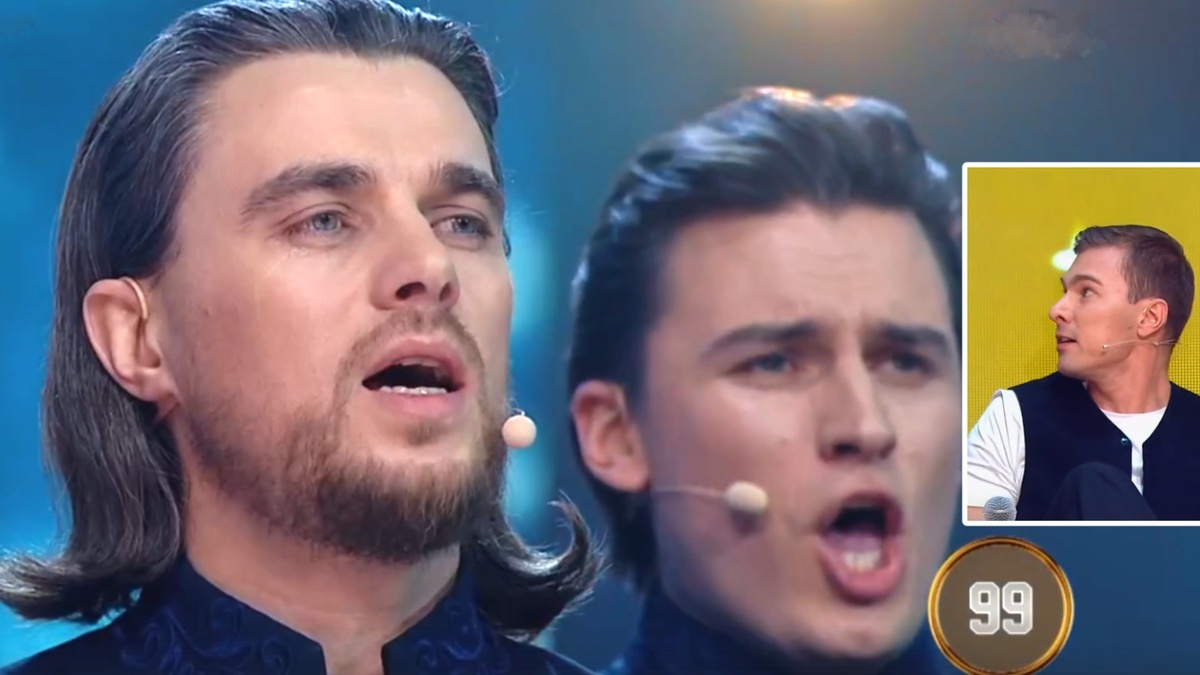 Хор Сретенского монастыря. Одного балла не хватало до 100... Григорий Юрченко до последнего не хотел вставать, Этери Бериашвили (не Лазарев) эмоционально прокричала про кнопку. Григорий в ответ: "Довольны все?", и нажал.