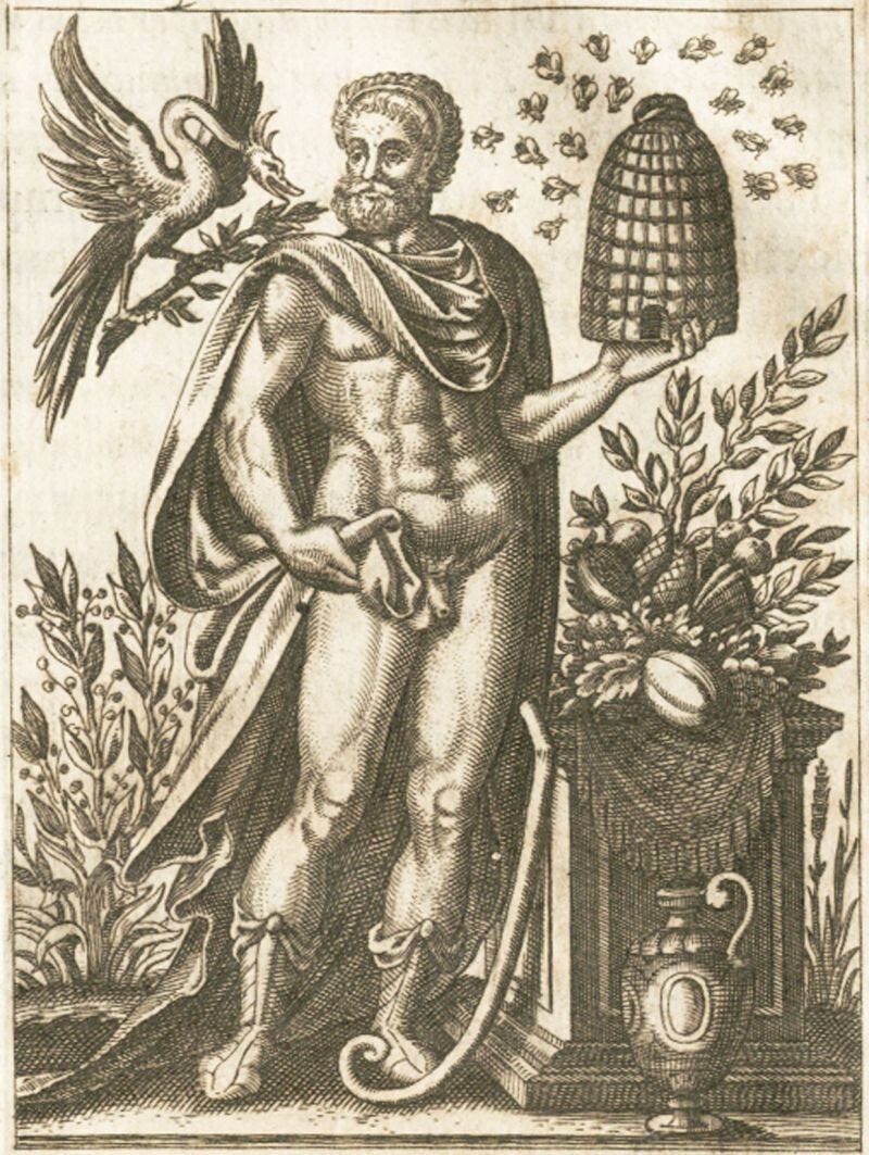 Аристей, гравюра на меди Иоганна Теодора де Бри, 1615
